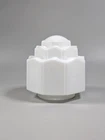Art Deco Skyscraper Ceiling Light Shade Globe Milk Glass Vintage Fixture 4"