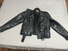 Protech Black Biker Jacket Men s Size 36 Zipp...