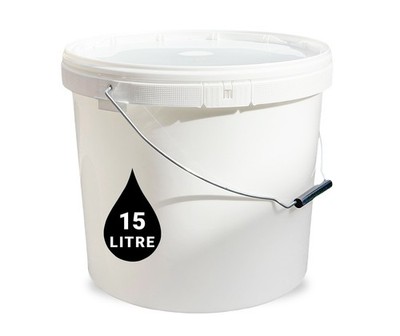 15L Eimer Vorratsbehälter Eimer Kübel + Deckel Metallgriff Tierfutter LEBENSMITTELQUALITÄT