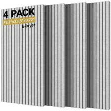 Dual-Layer Thickened Acoustic Wall Panels Self Adhesive, 4 Pack 47.2"x23.6"x0...