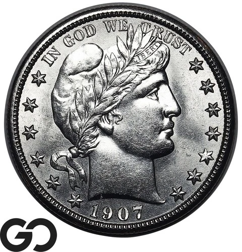 1907-S Barber Half Dollar, Premium Quality Gem BU++ Better Date, Rare This Nice!