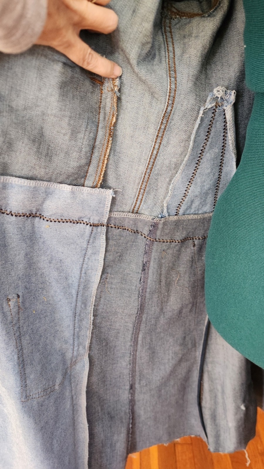 Upcycled Denim Jacket  - Deconstructed Patchwork … - image 16