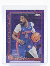 MALIK BEASLEY 2025-26 TOPPS CHROME PURPLE WAVE REFRACTOR /75 #36 PISTONS Q5997