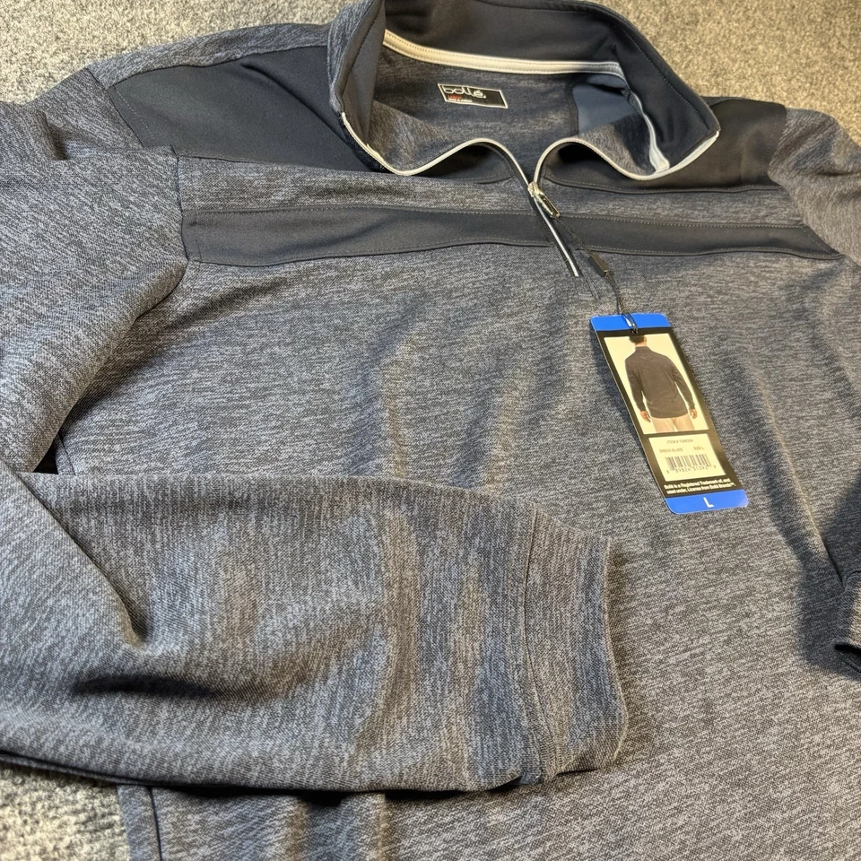 Pullover Bollé Para Hombre Gris Grande 1/4 Cremallera Rendimiento Golf Tenis Nuevo Con Etiquetas Foto 4 de 4