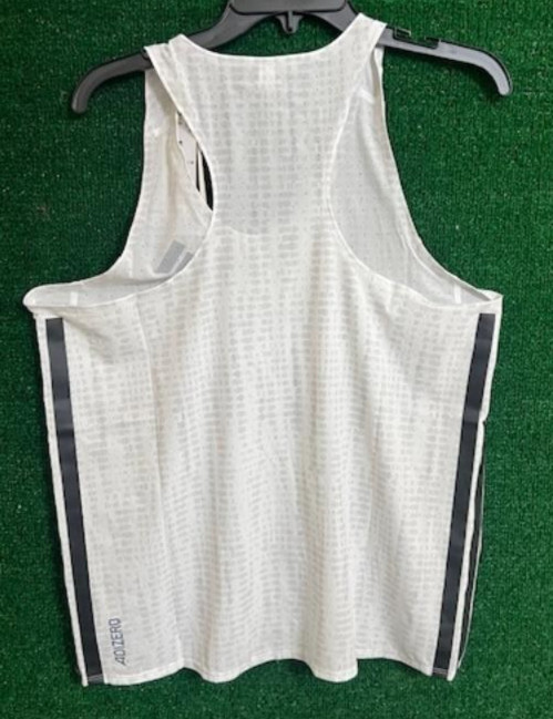 Men's Adidas Adizero Running Carrera Singlet Tank Shirt JD4198 White Size M thumbnail 2
