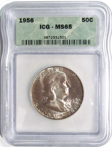 1956 FRANKLIN Silver Half Dollar ICG MS 65