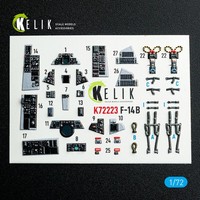 Kelik K72223 - 1:72 F-14B Tomcat - Interior 3D Decals For Academy Kit - Neu