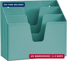 Acrimet Horizontal Triple File Folder Organizer Sorter, Letter Size, Green  3 c