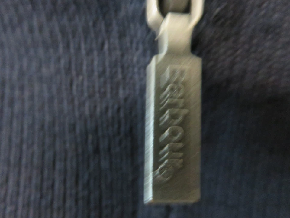 NWOT Barbour Storm Men's Blue Medium Half Zip Merino Wool Sweater Lined Patches - Image 4 of 4