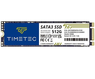 Timetec 512GB SSD 3D NAND SATA III 6Gb/s M.2 2280 NGFF 256TBW Read Speed Up t...