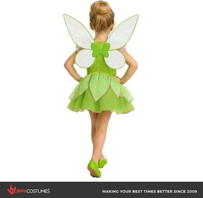 Disfraz De Hada Verde Para Niña – Incluye Vestido, Alas Y Varita Mágica (fiesta Y Carnaval)