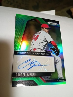 2025 PANINI PRIZM COOPER HJERPE PROSPECT SIGNATURES GREEN PRIZM AUTO #PS-CH