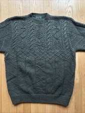 J Crew Cable Knit Sweater Mens Large Vintage Early 90s Wool Fisherman XLNT 62011