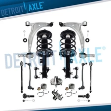 Front Struts Control Arms Wheel Hubs Tie Rods Sway Bars for 04-08 Nissan Maxima
