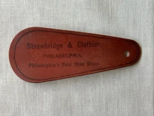 Vintage Strawbridge & Clothier Hard Leather Shoe Horn