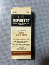 Single use injection from the 1960s to prevent embolism/Thrombosis blood clots