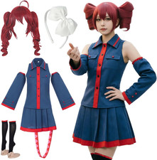 Disfraz Teto Pequeño Mujeres Teto Uniforme Azul Conjunto Halloween Vestido Juegos con disfraces Peluca