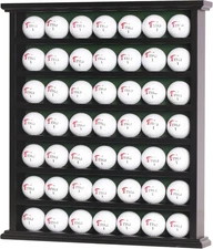 Golf Gift 49-Golf Ball Display Case Cabinet Rack, No Door Open Rack Black Finish
