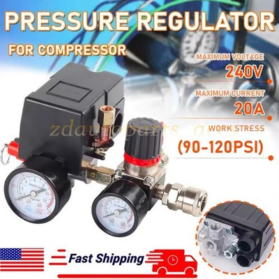250A Air Compressor Pressure Switch Control Valve 90-120PSI Pressure Regulator
