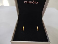 Pandora 14ct Pure Gold Hoop Earrings ALE G585 Snap Closure,great condition,Boxed