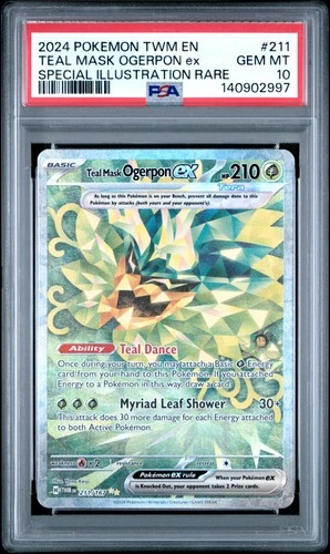 2024 POKEMON TWM EN-TWILIGHT MASQUERADE #211 TEAL MASK OGERPON EX PSA 10