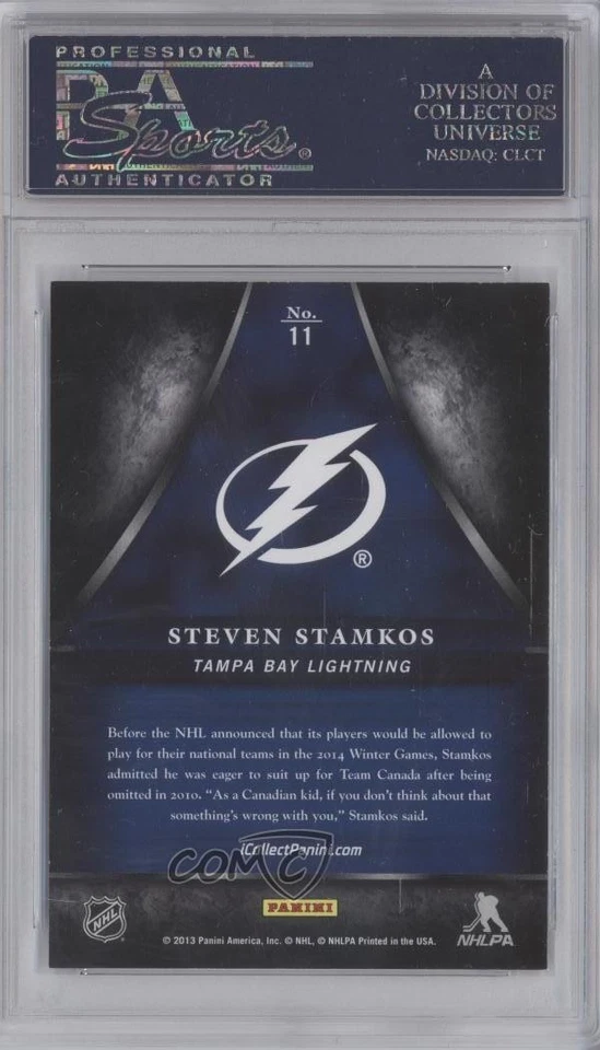 2013 Panini Black Friday Steven Stamkos #11 PSA 8 - Image 2 of 2