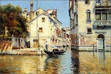 Ceramic Tile Mural Backsplash Reyna Venice Italy Venetian Canal Art AR004