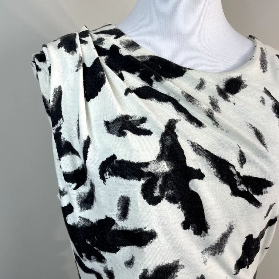 Vestido Pam & Gela Mujer Medio Blanco Gris Acanalado Plisado Funda Sin Mangas M Foto 2 de 4