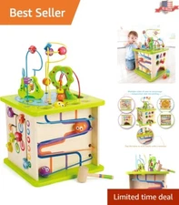 Country Critters Wooden Activity Cube - 5-Sided Educational Play Center