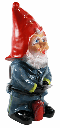 Gartenzwerg Deko Garten Figur Zwerg Feuerwehrmann stehend aus Kunststoff H 46 cm - Bild 4 von 5