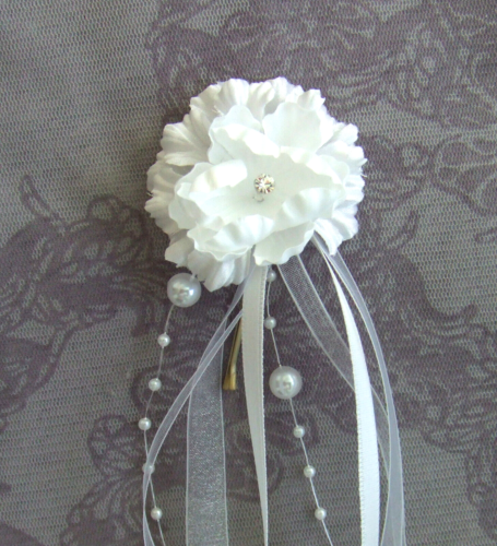 Kopfschmuck Kommunion Blüte Perlen Haarschmuck Kommunionkleid weiß - Bild 1 von 4
