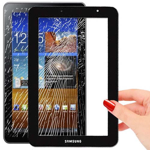 Vitre Tactile GT-P3110 Galaxy TAB 2 Qualité Assemblée Adhésif Ecran Verre Noir - Photo 1/5