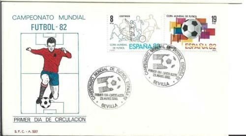 Sobres sobre primer día de España, fútbol