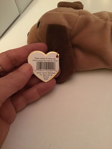 TY Beanie Baby Bones The Dog Beanbag Juguete 18 de enero de 1994 Cumpleaños 1993 Tush - Imagen 8 de 9
