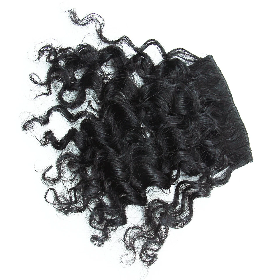 Clip In 100% Human Hair Curly Bangs Clip on Curly Hairpieces Fringe Extensions - Bild 3 von 4