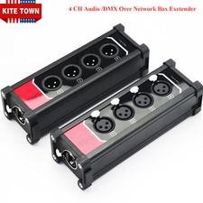 4 Channel 3-Pin XLR Male Female to Single Ethercon Audio Network Box Extender