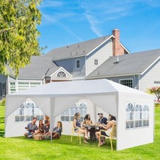 US 10*20ft 6-Sided Iron PE Cloth Spiral Pipe Pergola Wedding Party Camping Tent