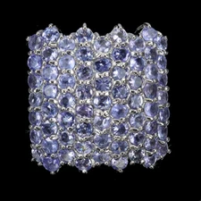 925 Sterling Silver Ring Round Tanzanite Natural Gemstone Jewelry Size 9.5 Gift