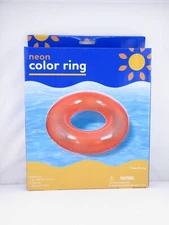 Neon Tube Float Inflatable Pool Color Red Ring, 36"- FREE SHIPPING, NEW