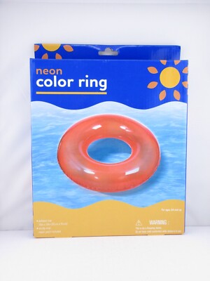 Neon Tube Float Inflatable Pool Color Red Ring, 36''- FREE SHIPPING, NEW