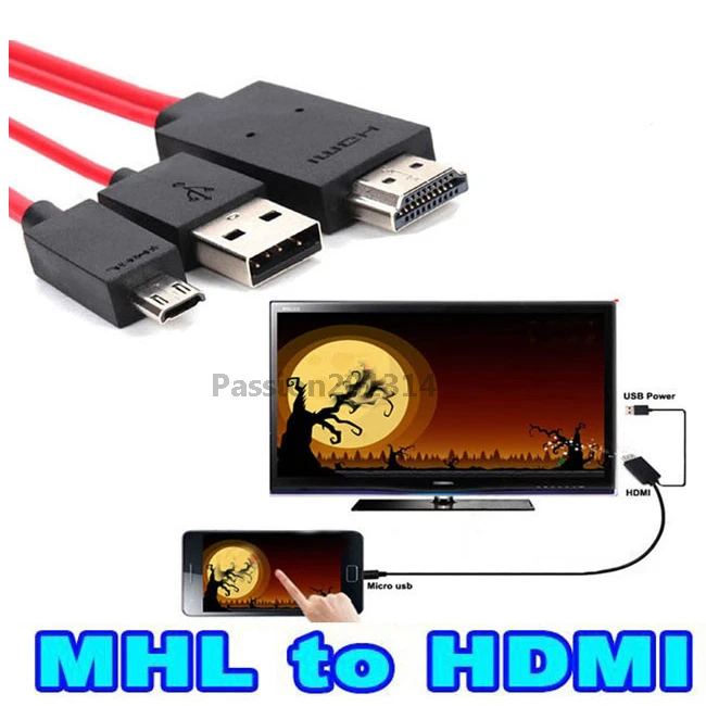 MHL Adapter for TV, MHL Micro USB to HDMI 1080P HDTV Adapter Cable,  Connector Hi-Speed Convertor for Samsung Galaxy S3/S4/S5/Note 3