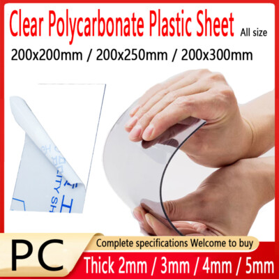Clear Polycarbonate Plastic Sheet PC Solid Panels 2mm / 3mm / 4mm / 5mm Thick