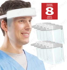 8-Pack Face Shield Reusable Washable Protective Cover Clear Mask Anti-Splash