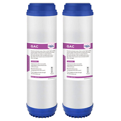 12 Pack 10''x2.5'' 5 Micron Granular Activated Carbon Water Filter Whole House RO