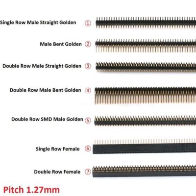 1x40P/50P 2x40P/50P SMD Pin Header Connector 1.27mm Golden Breakable Male/Female