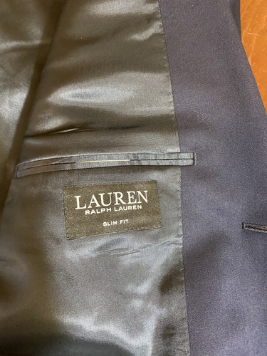 2024 RALPH LAUREN Navy Blue Full Suit 40S Wool Slim Fit - Picture 6 of 8