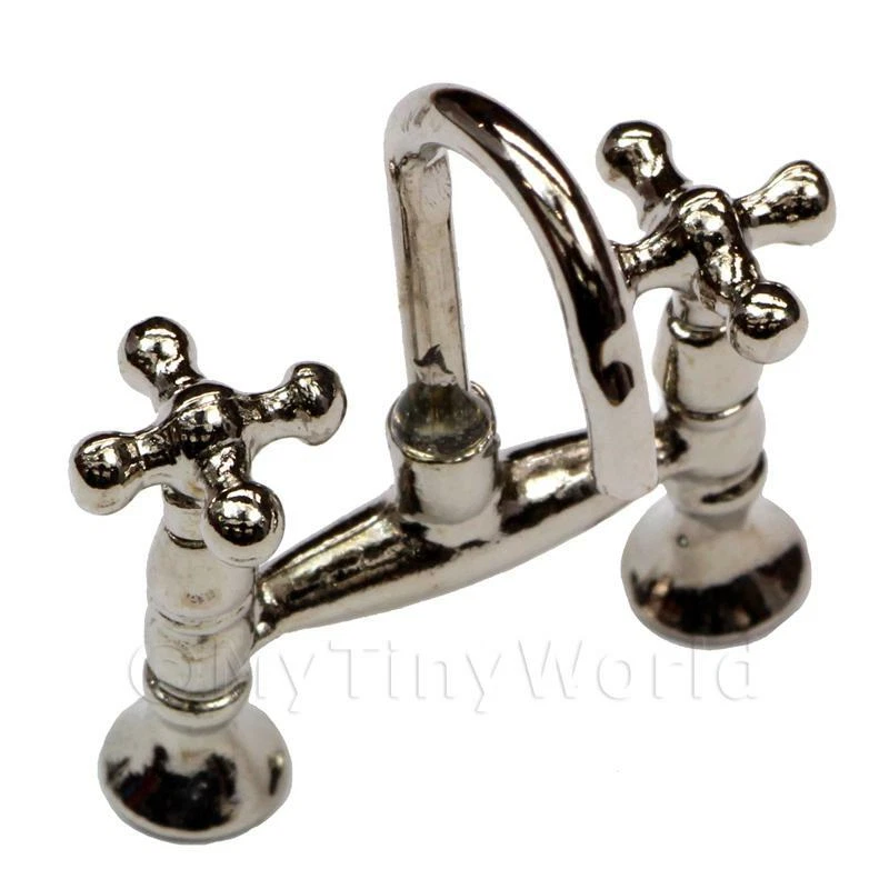 MYTINYWORLD Rubinetto miscelatore tradizionale cromato miniatura casa delle bambole