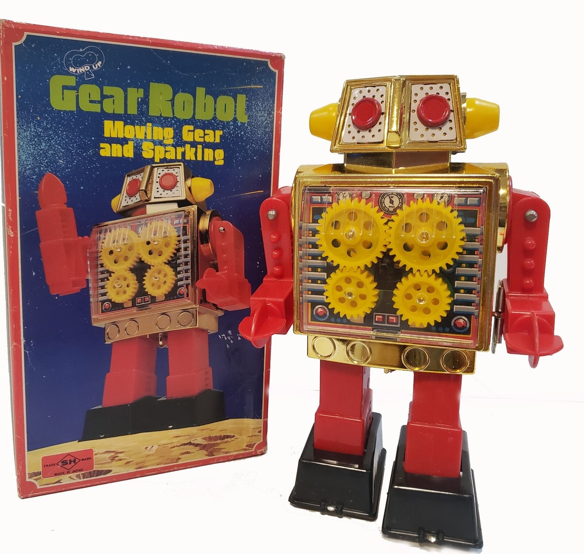 GEAR ROBOT Japan Wind Up Vintage Horikawa Robot Sparkling