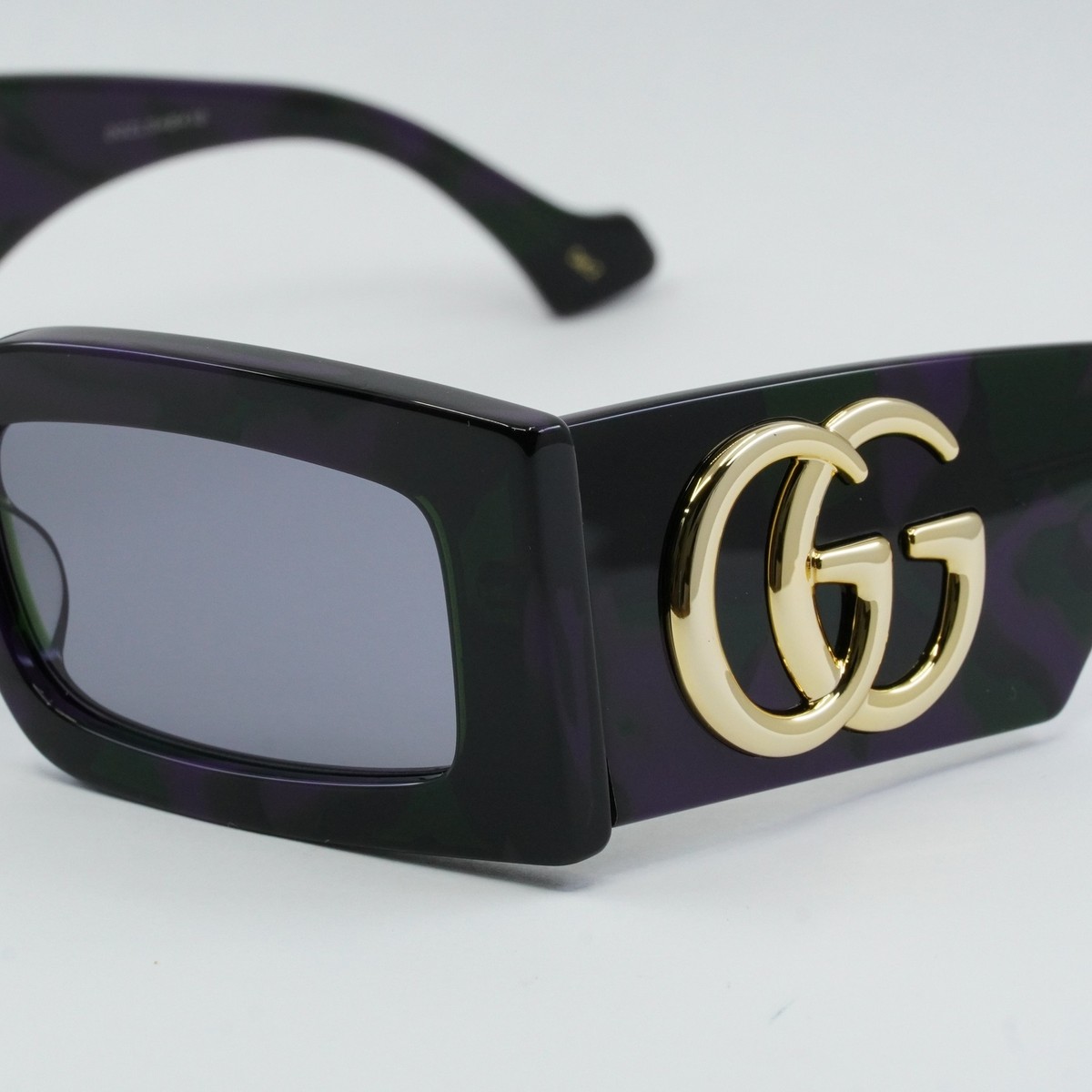 GUCCI GG1425S 003 Big Spotted Purple And Green Havana/Grey  display picture 2