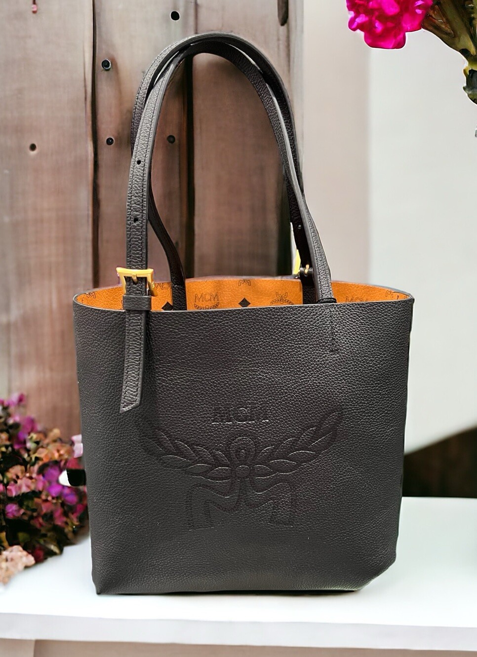 MCM Worldwide Himmel Leather Doppel Shopper Tote NWT (Retail $990